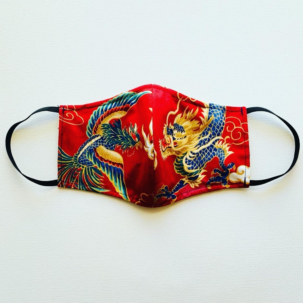 NEW Handmade Long Feng Print Face Mask